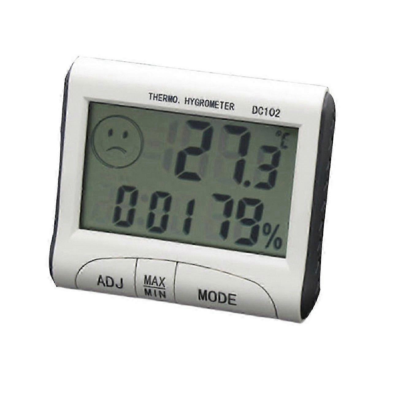 LCD rumtermometer - Mini digitalt indendørs termometer Hygrometer - Ur - Magnetisk stativ