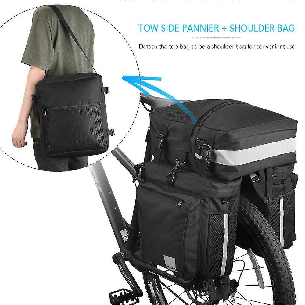 3-IN-1 Multi-functional Bike Pannier MTB Road Bike Rear Seat Trunk Bag Bicycle Cycle Cargo Carrier 37L