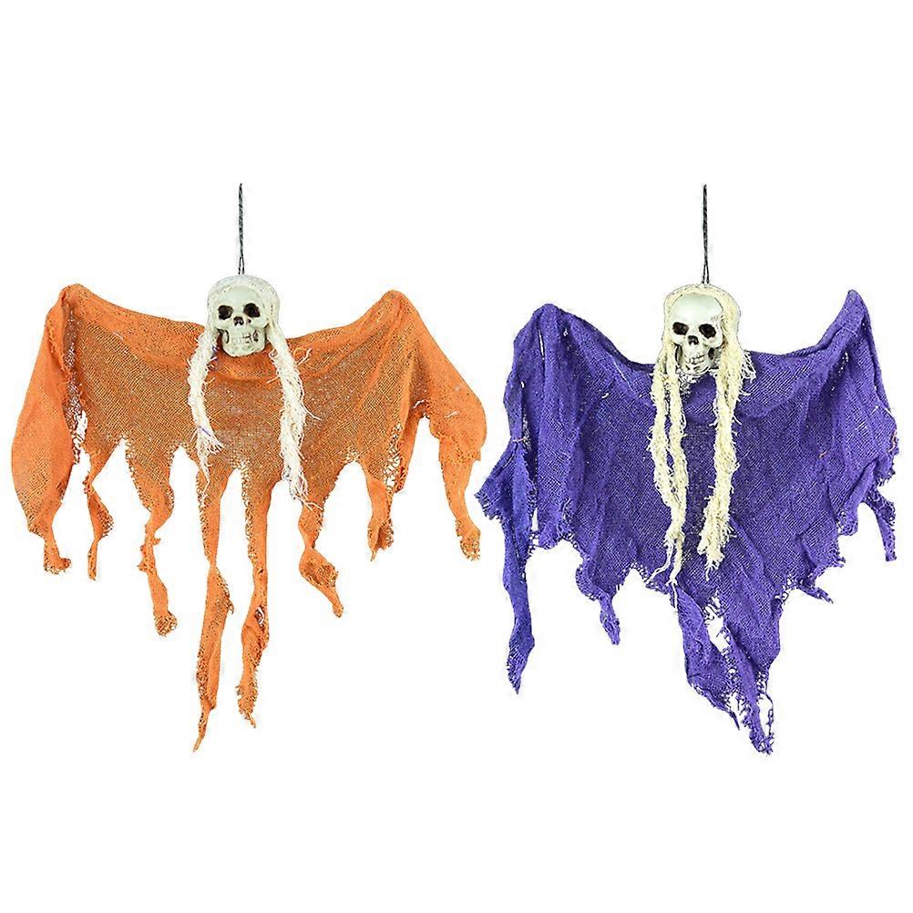 Hanging Skull Halloween Skull Decoration for 2Pcs Creepy Skeleton Props