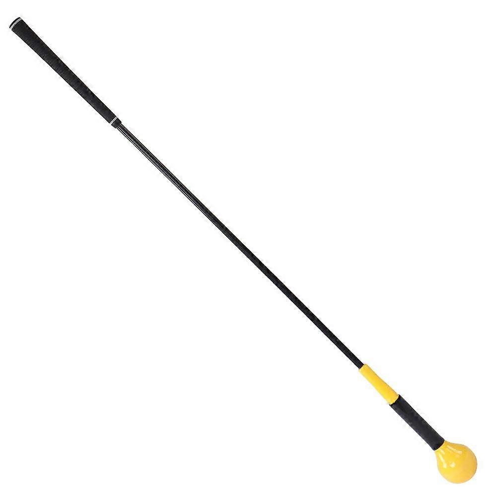 Golf swing trainer, Aid for strength and speed training, suitable for beginners, Long pole, yellow weighted ball head, Nonslip grip