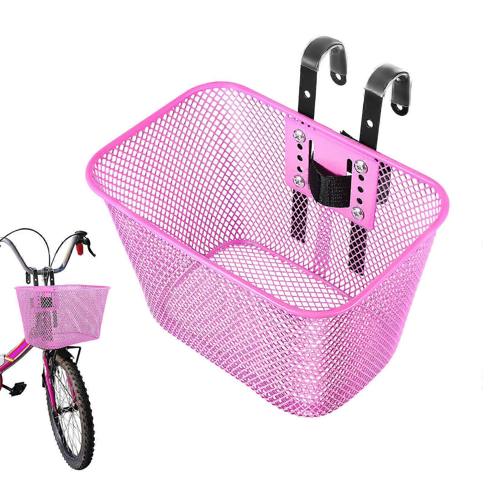 Bike Basket Front Handlebar Storage Mesh Iron Versatile Usage 1Set