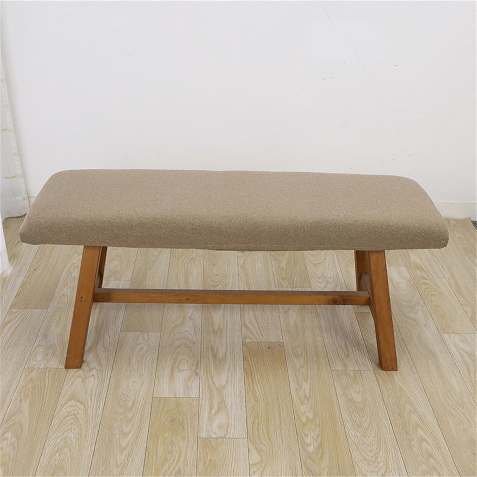 Ottoman Protective Cover Stretch - Rectangular Footstool Cover 55-60 x 40-45 cm, Elastin Fabric, Coffee Color