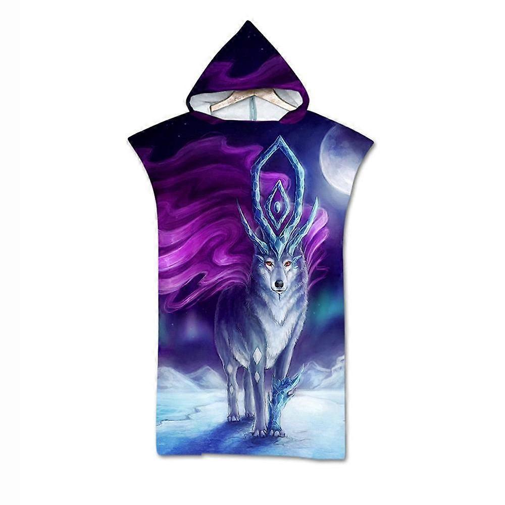 Beach towel with hood for adults, for surfing, swimming, hooded rain hood, one size, unisex, 3D animal style, part B – C, 1 piece