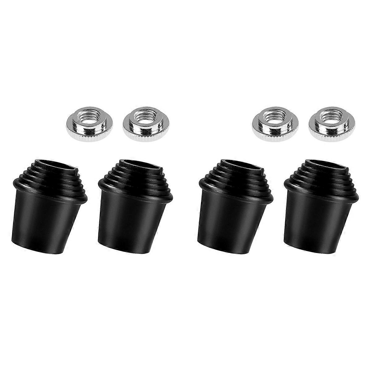4 Packs Bass Drum Spur Feet, Bass Drum Legs Threaded Rubber Foot with Lock Nuts for Bass Drum