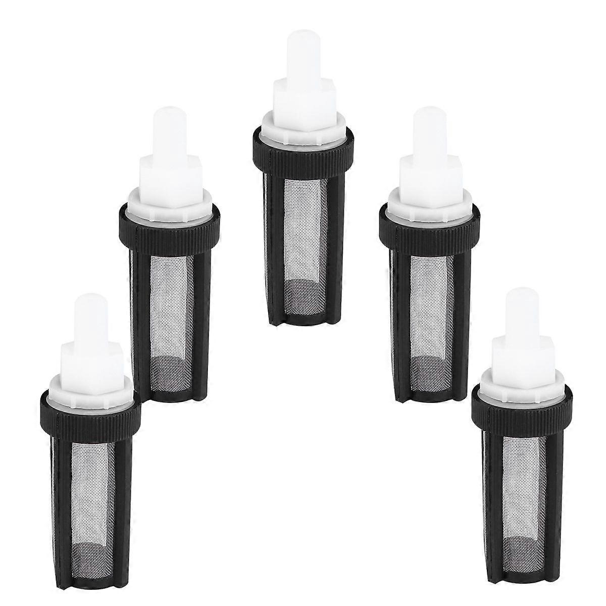 5pcs 9mmフィルターネットウォーターインレットマイクロポンプフィルターステンレススチールストレーナーシリコンチューブウォーターポンプ用ウォーターインレットフィルター水中ポンプ(ブラック)