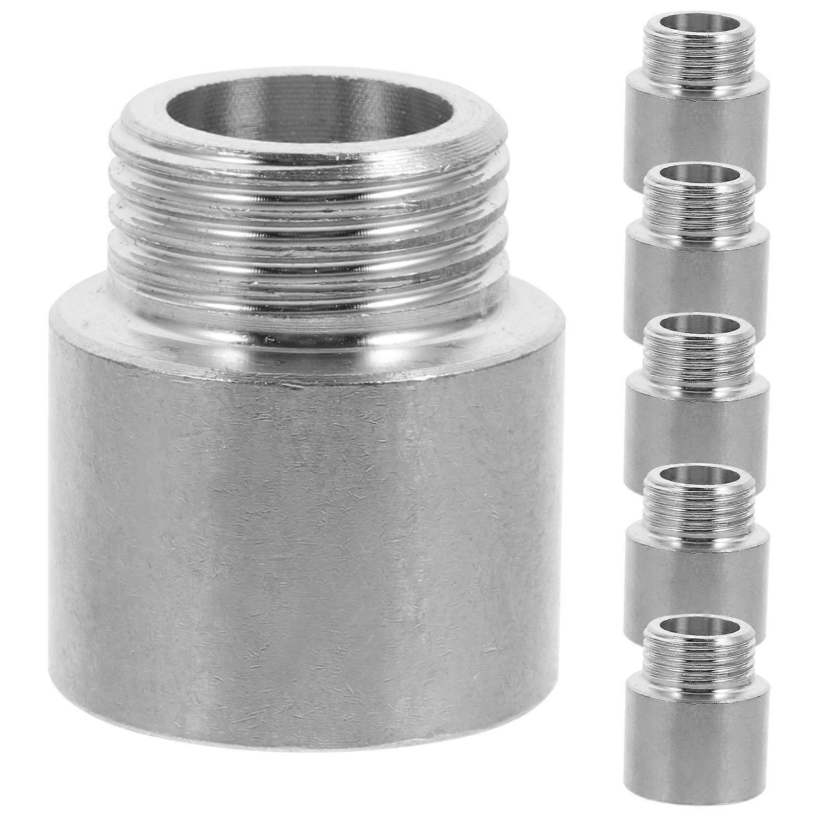Hose Adapter Plumbing Connection 1/2 Thread Reducer Coupling Extension Silver 6Pcs