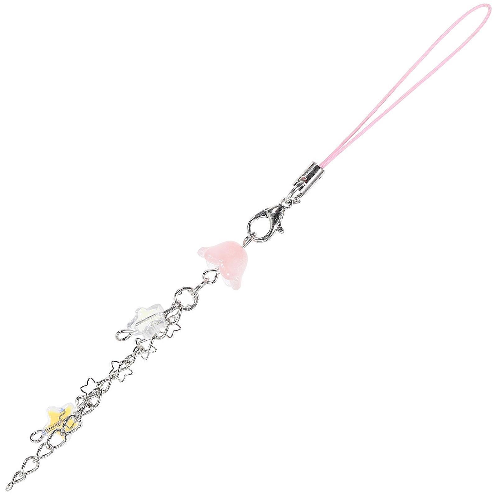 Mobile Phone Chain Beads Pendant for Purse Handbag Backpack Design Glass 1Set