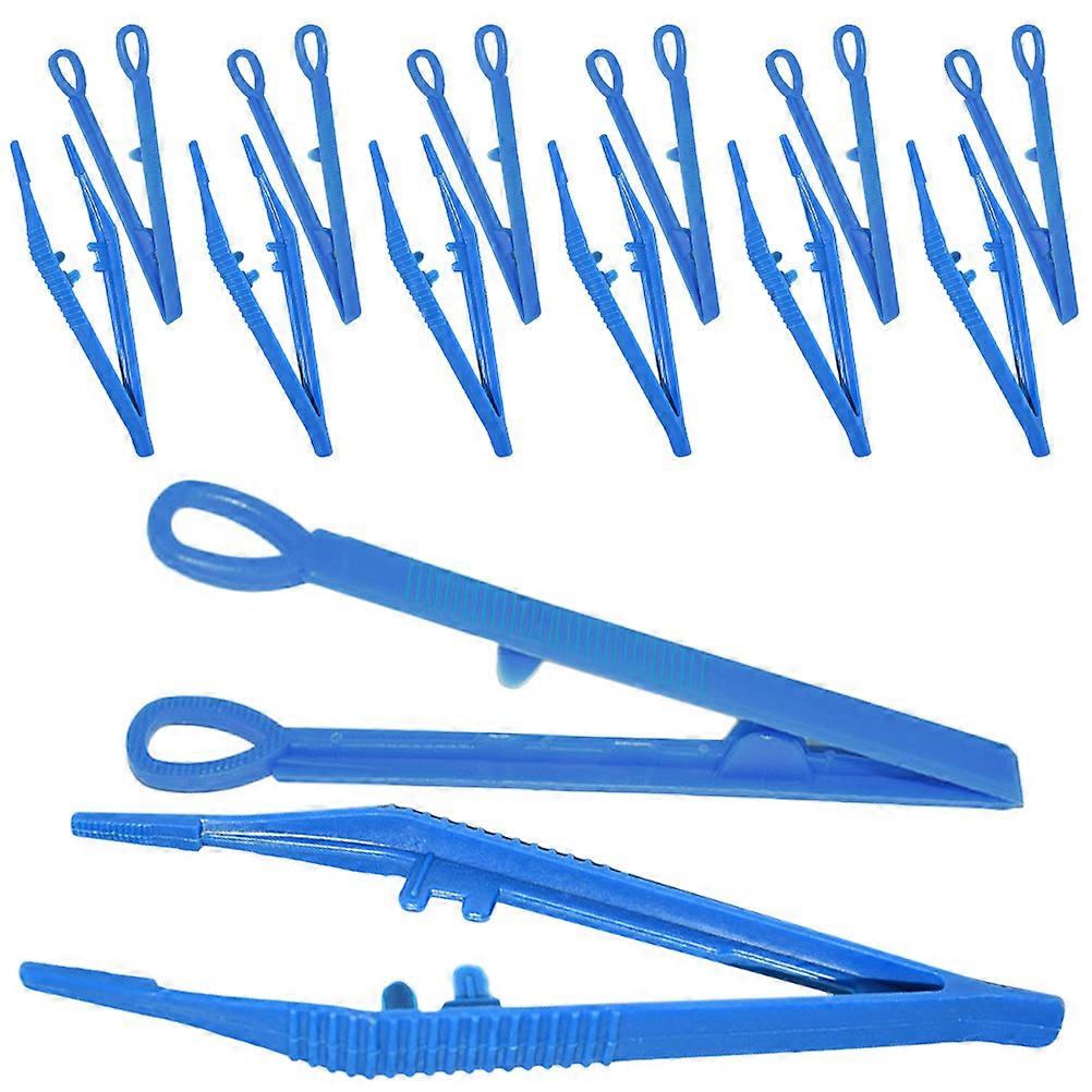 Kid Tweezers Plastic Crafting Tweezers For Laboratory Use 12.3x2cm Bead Handling 20Pcs