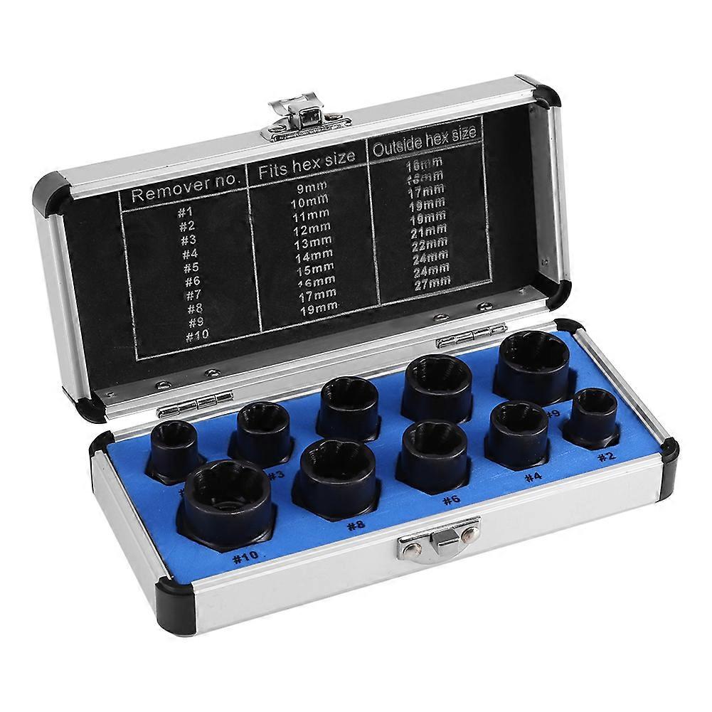 10 Pieces Damaged Bolt Nut Screw Remover Extractor Removal Set Threading Tools Kit