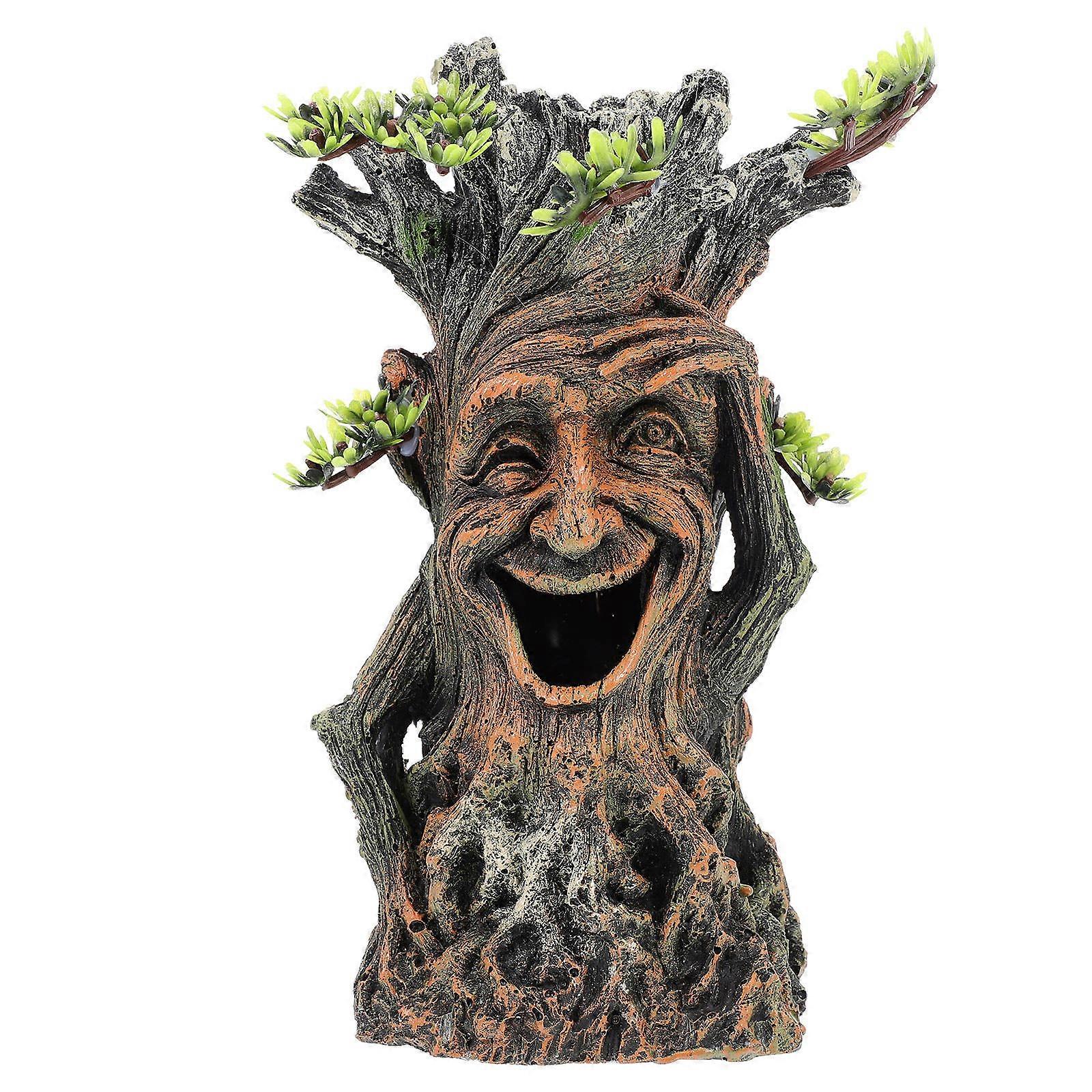 Artificial Aquarium Landscapes Fish Tank Resin Ornament Simulation Tree Shape Aquarium Ornament 1Pack