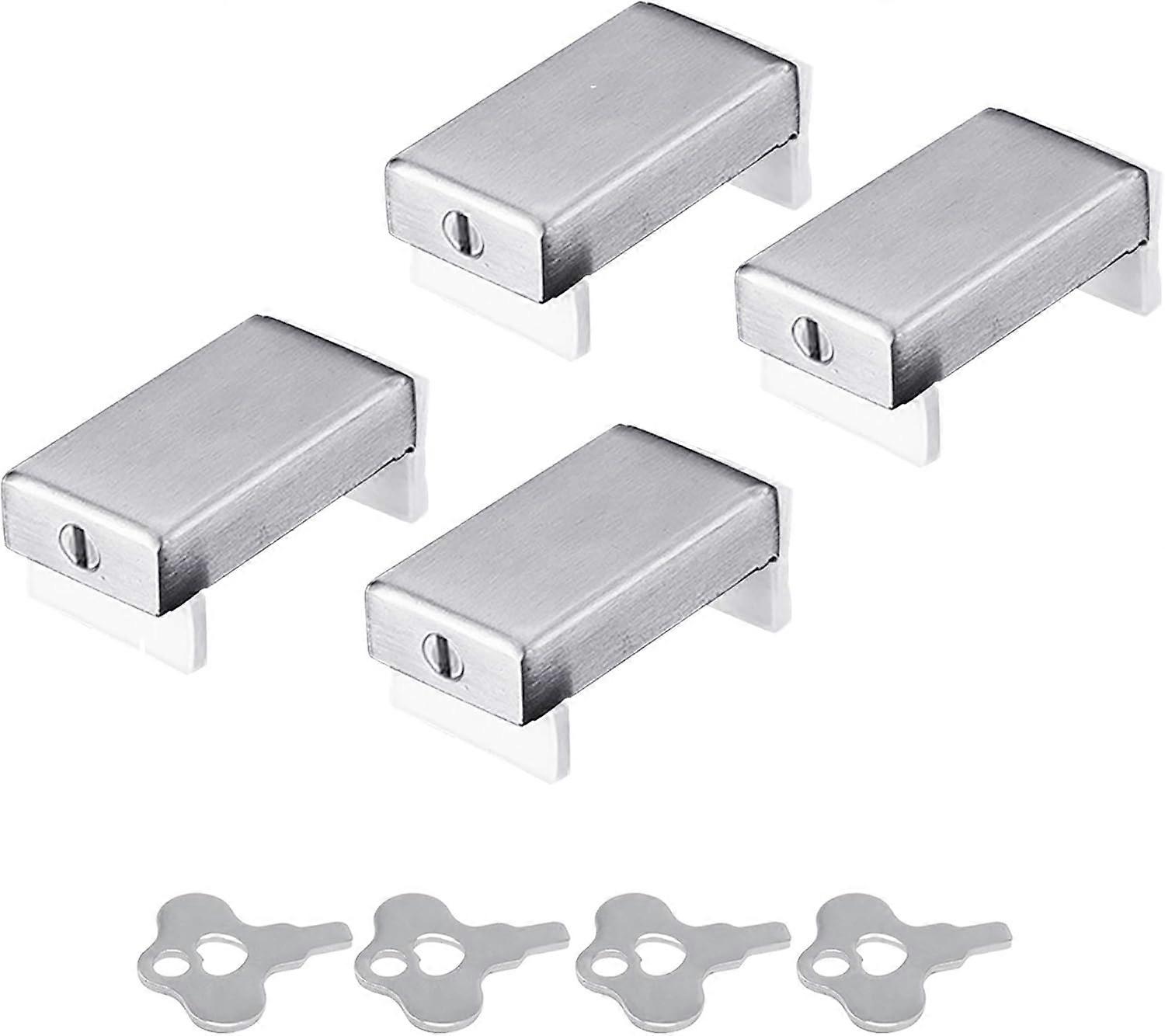 Pack Sliding Window Locks Sets with Keys Aluminum Alloy Door Frame Security Lock Stop Adjustable Safety Window Locks Security Door Stop fo