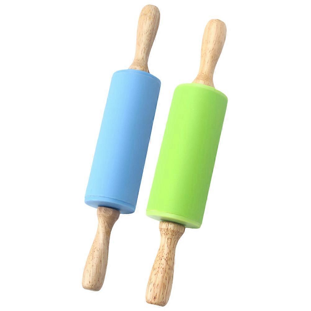Kitchen Rolling Pin for Baking Tools Blue 23.5X4.2X4.2CM Cake Making Equipment 2Pcs
