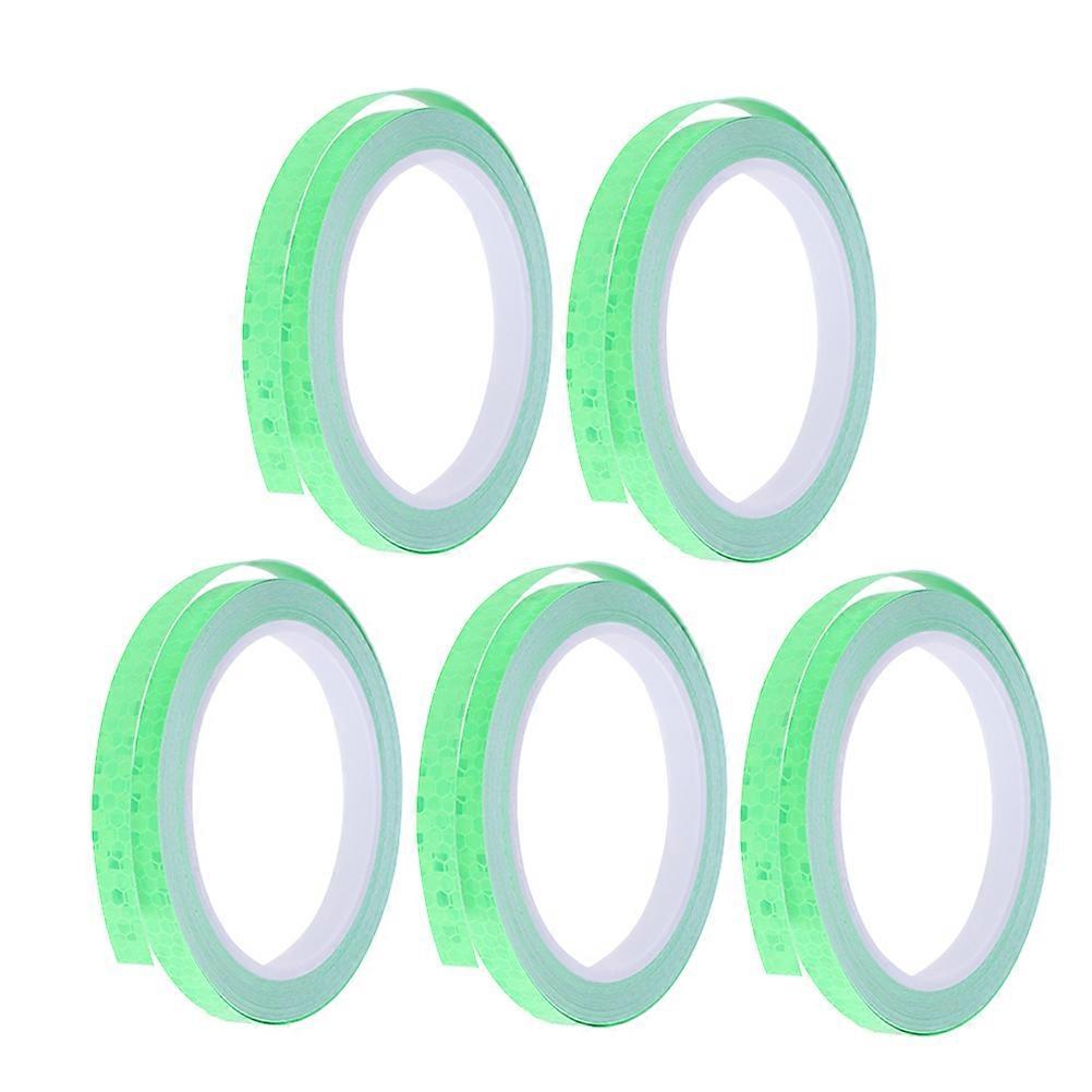 Glow-in-the-Dark Wheel Stickers Recessive Reflection 5Pcs Green 800*1 cm