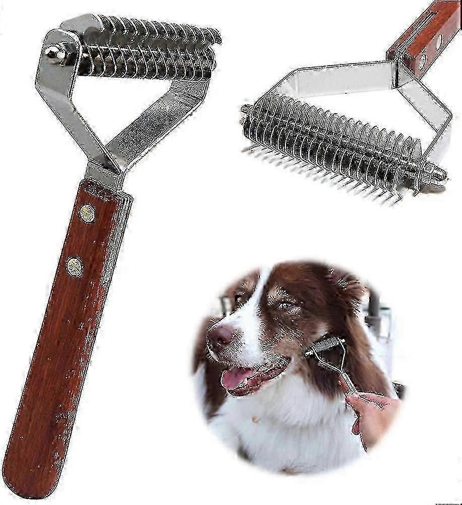 14-Blade Rake for Pets, Professional Undercoat Dematting Comb Suitable for Various Pet Breeds