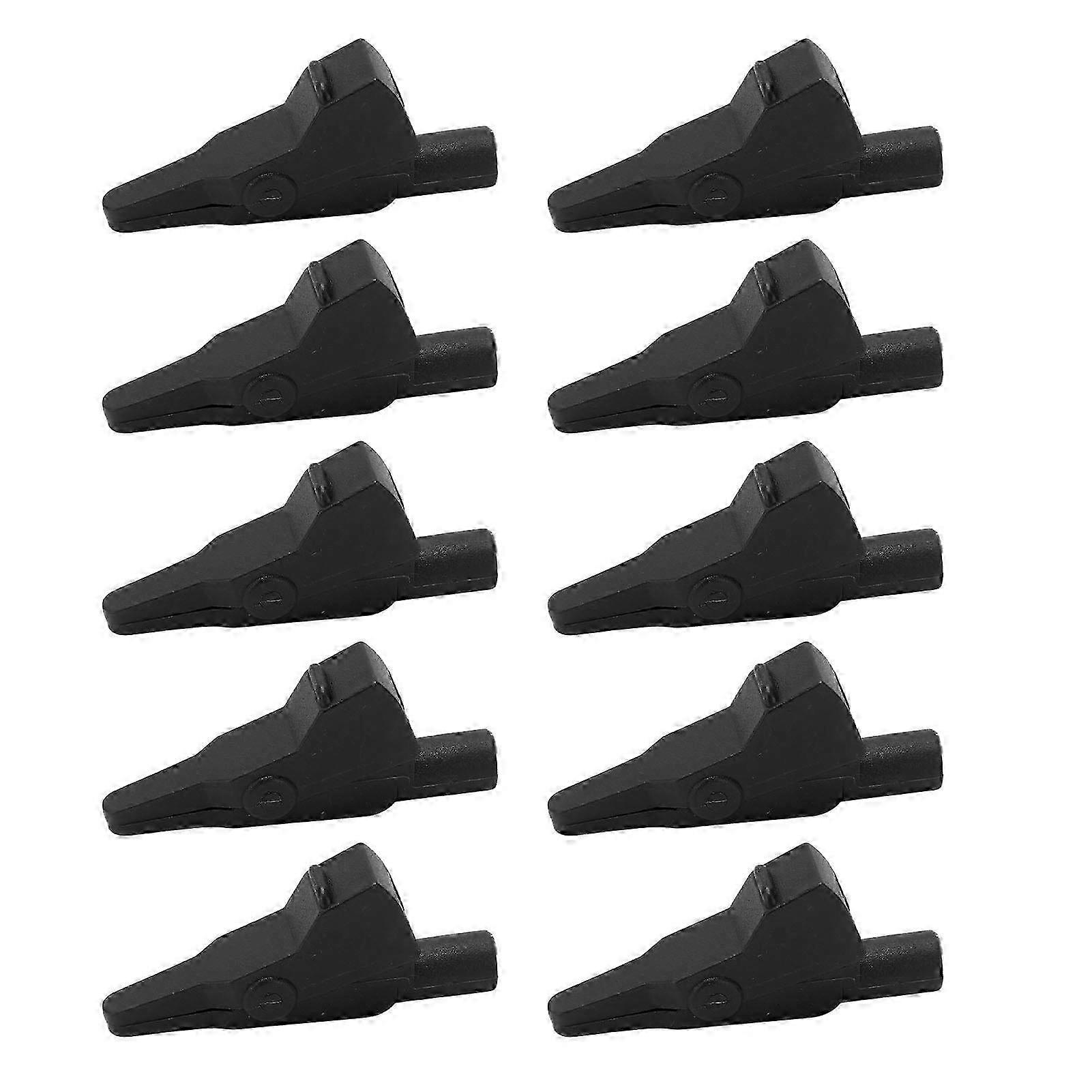 10Pcs Fully Enclosed Banana Test Clips with 4mm Jack for Electronic Instruments Black