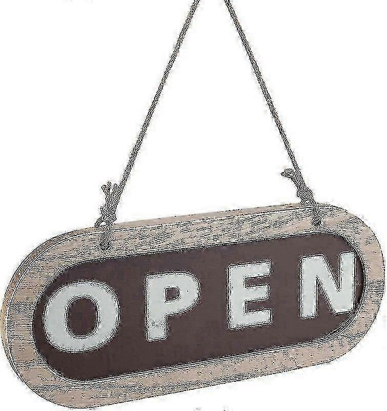 Wooden Open/Closed Sign, Double-Sided Hanging Door Plaque