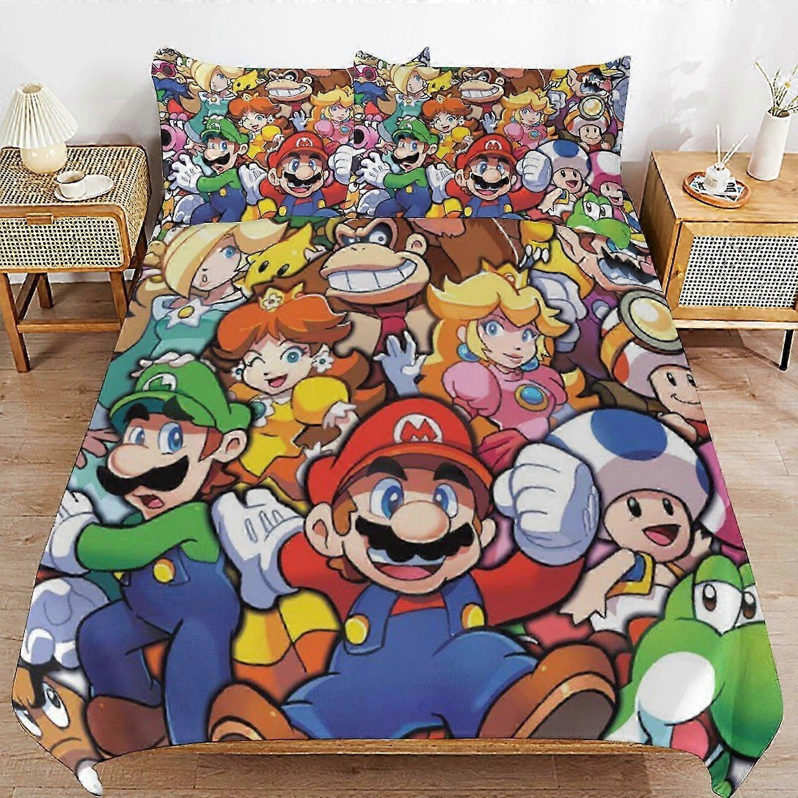 Bedding Set Compatible with Gaming Theme 3-Piece Comforter, Soft Microfiber Duvet Cover Set with Zipper Closure