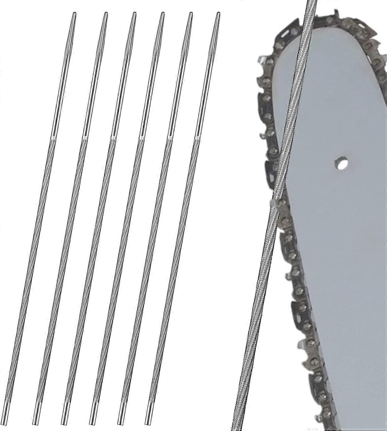 Round Files, 6 pcs 4.0mm Chainsaw Sharpening Files Sharpens Chainsaw Chain