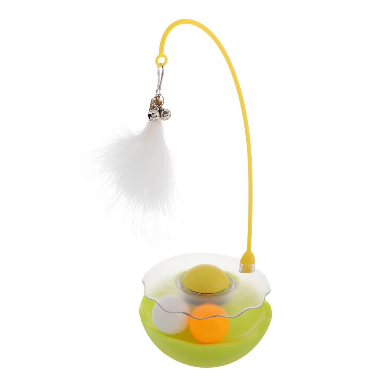 Cat Turntable Toy Roller with Ball Teaser Stick Cat Teaser Multifunctional Interactive Ball Toy Funny Track Tower for Indoor Cats