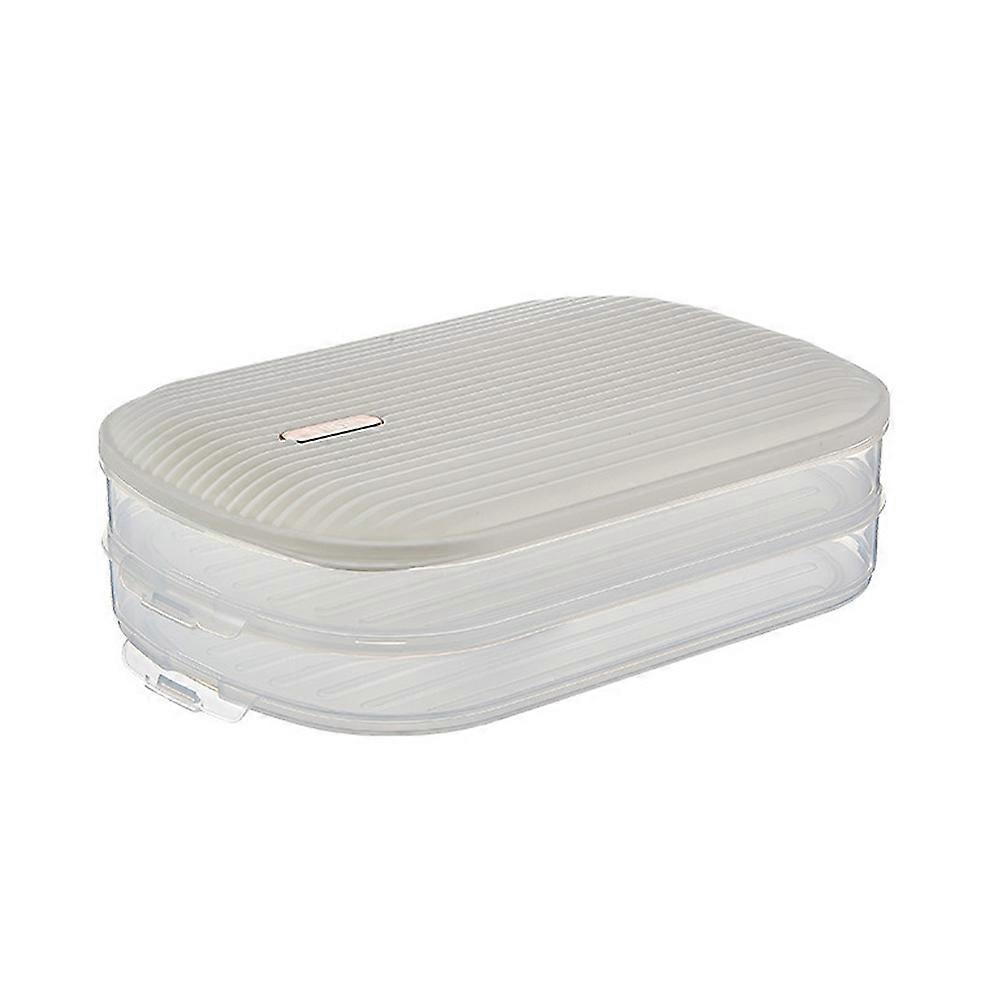 Fridge Container Double Layer Food Box Picnic 30X21CM Food Storage With Lid 1Set