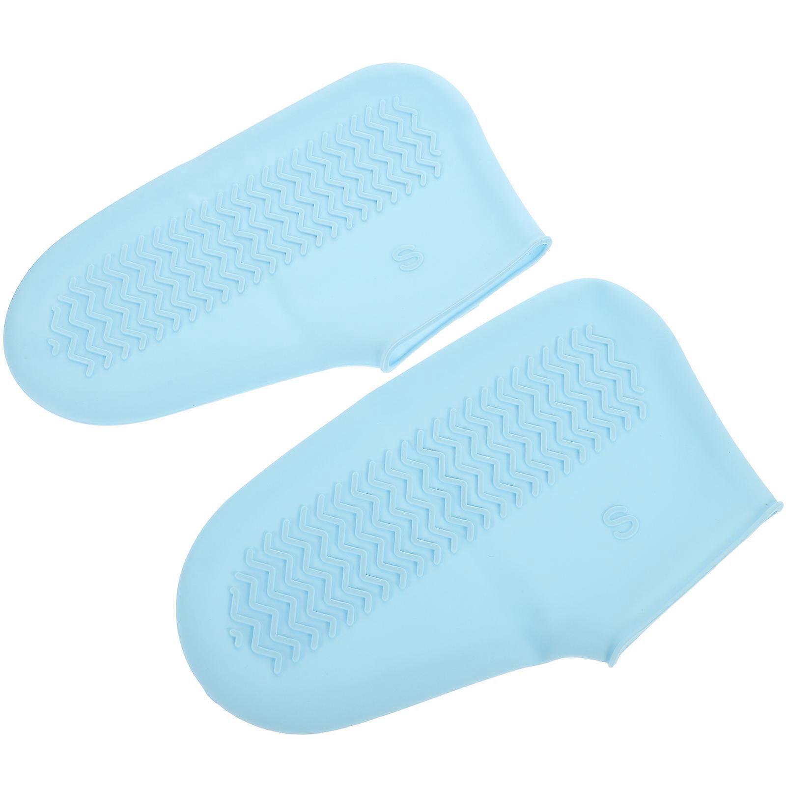 Shoe Cover Reusable Protect From Mud And Snow For Camping Blue S 1Pair