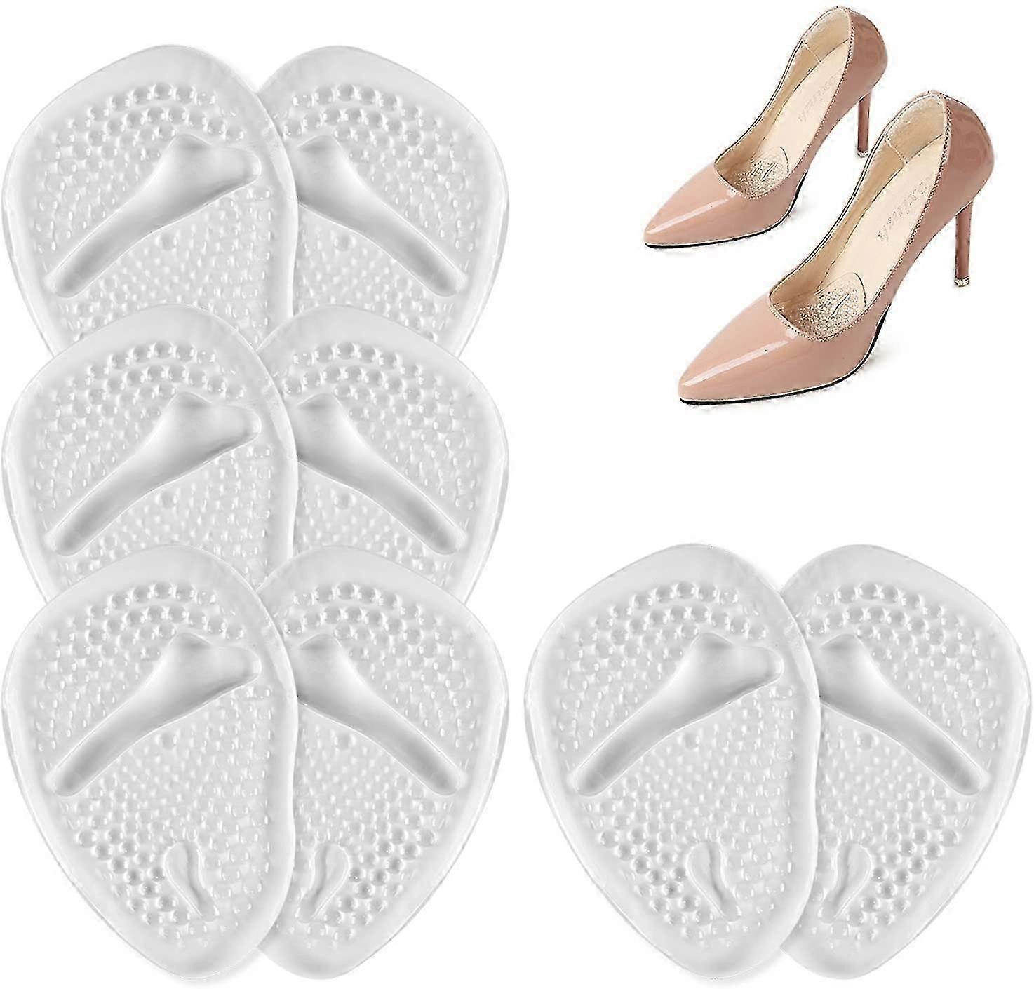 نعال للنساء وسادة عالية الكعب ، 4 أزواج من وسادة مقدمة القدم من الجل ، وسادات القدم ، جل القدم المضاد للانزلاق P