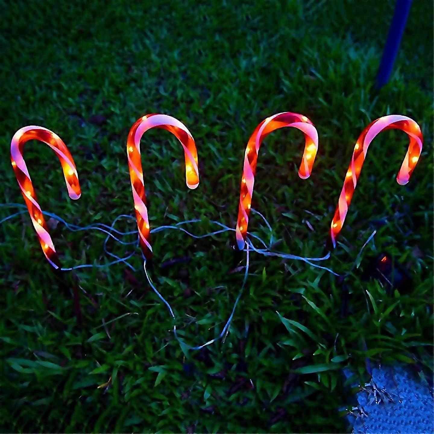 For Christmas Candy Cane Lights, Red White Path Making Lights 10pc,15inch