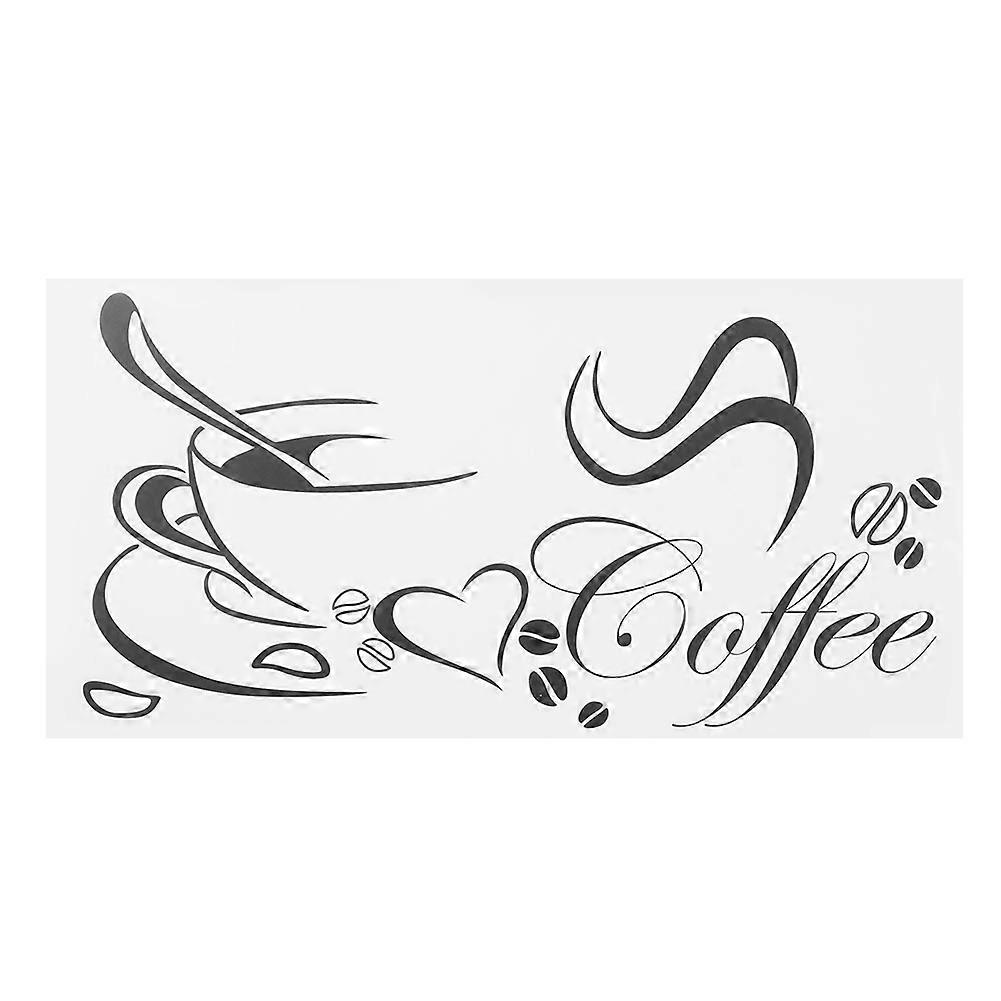 2Pcs Distinctive Coffee Cup Pattern Decorative Wall Sticker for Kitchen Living Room Decoration