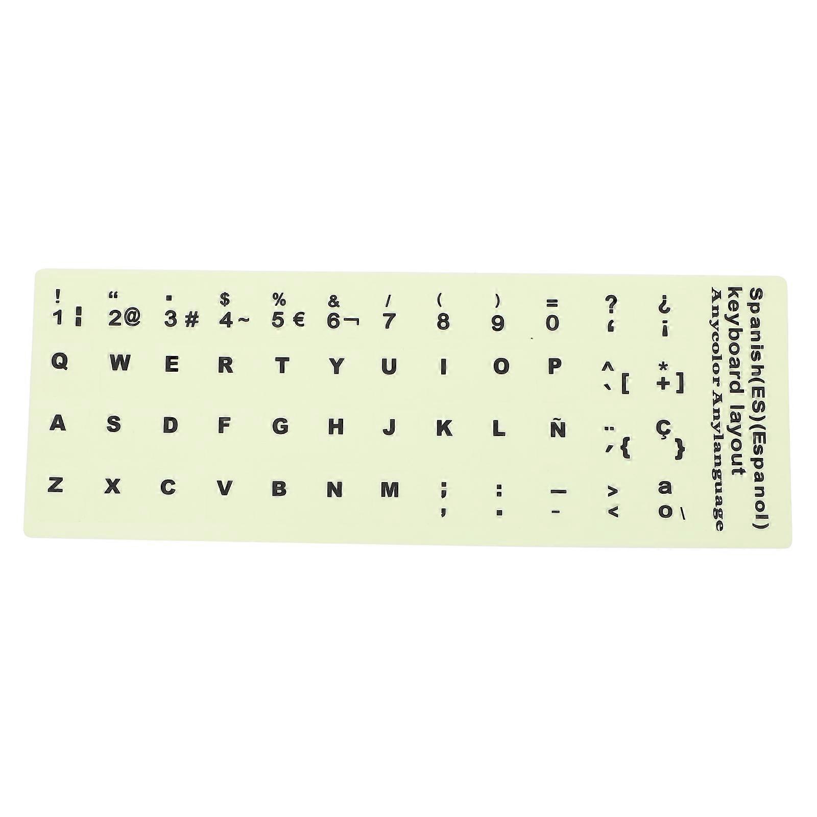 Keyboard Decals Glow In The Dark Multi Colored 18x6 5cm For Home Office School 1 Sheet