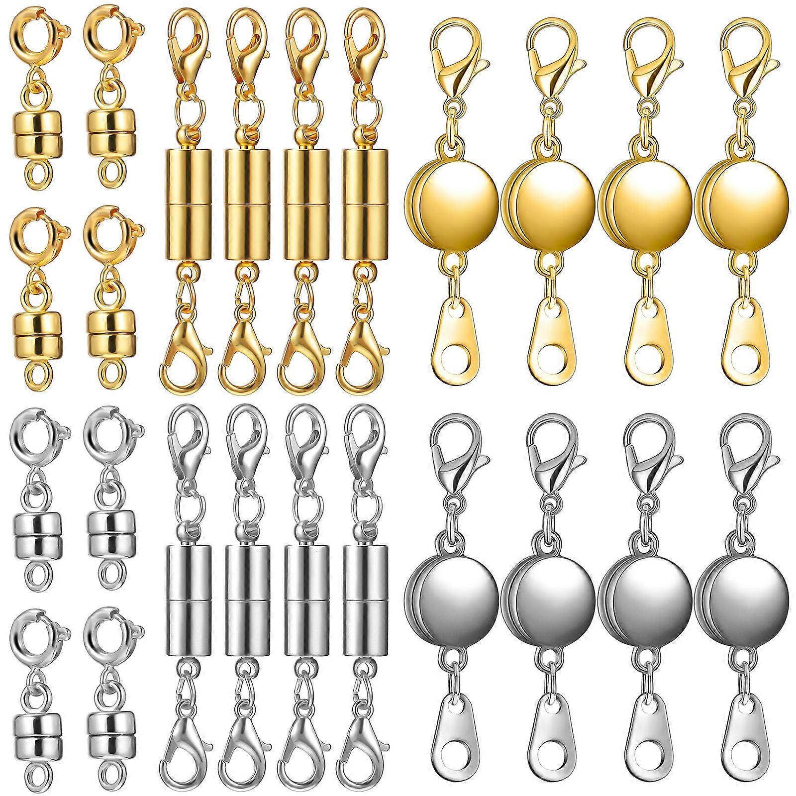 24PCS Magnetic Necklace Clasps for Jewelry Making – Secure, Durable Connectors with Smooth Surface for Necklaces