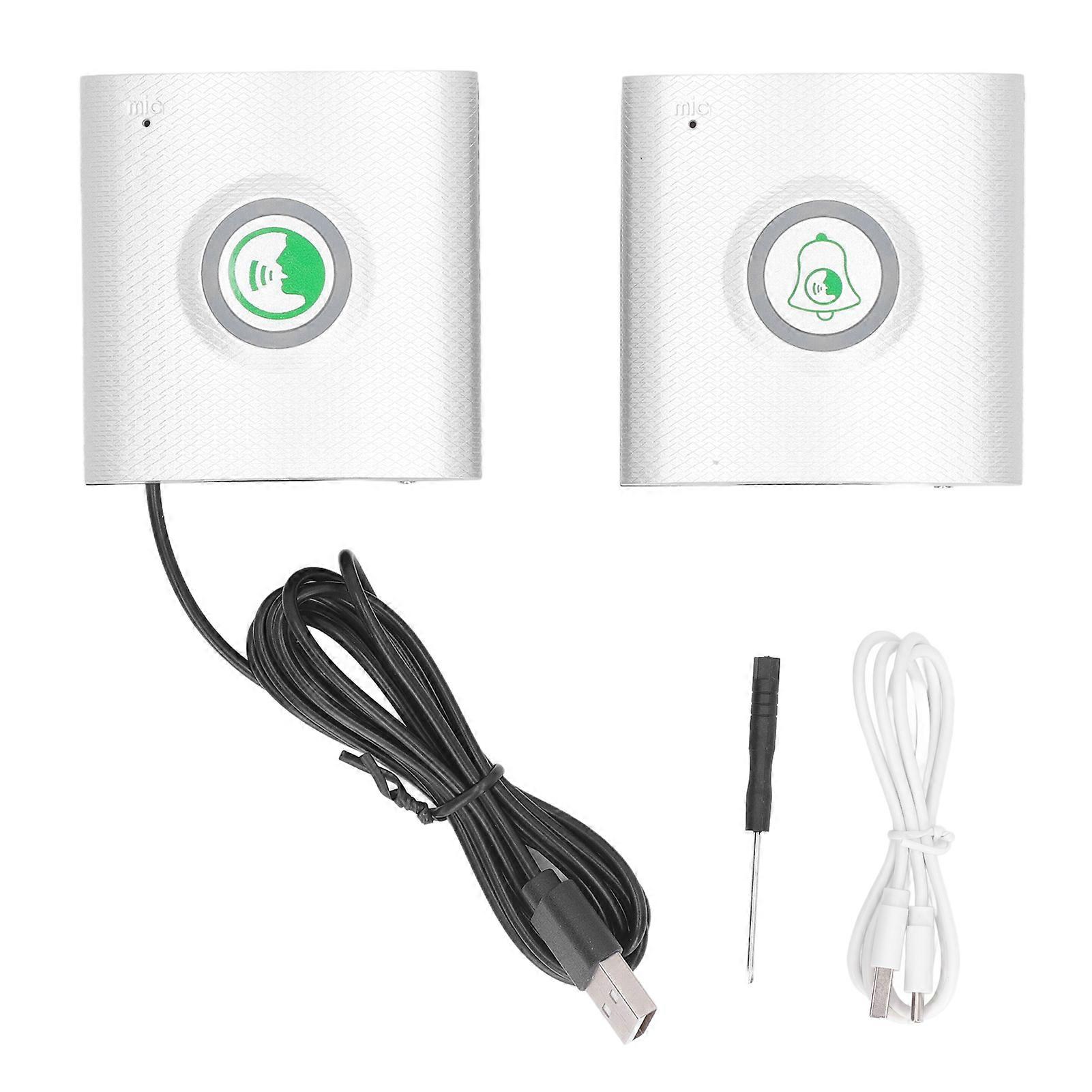 Wireless Doorbell Ultra Long Distance 2 Way Talk Smart Voice Intercom Home Doorbell White