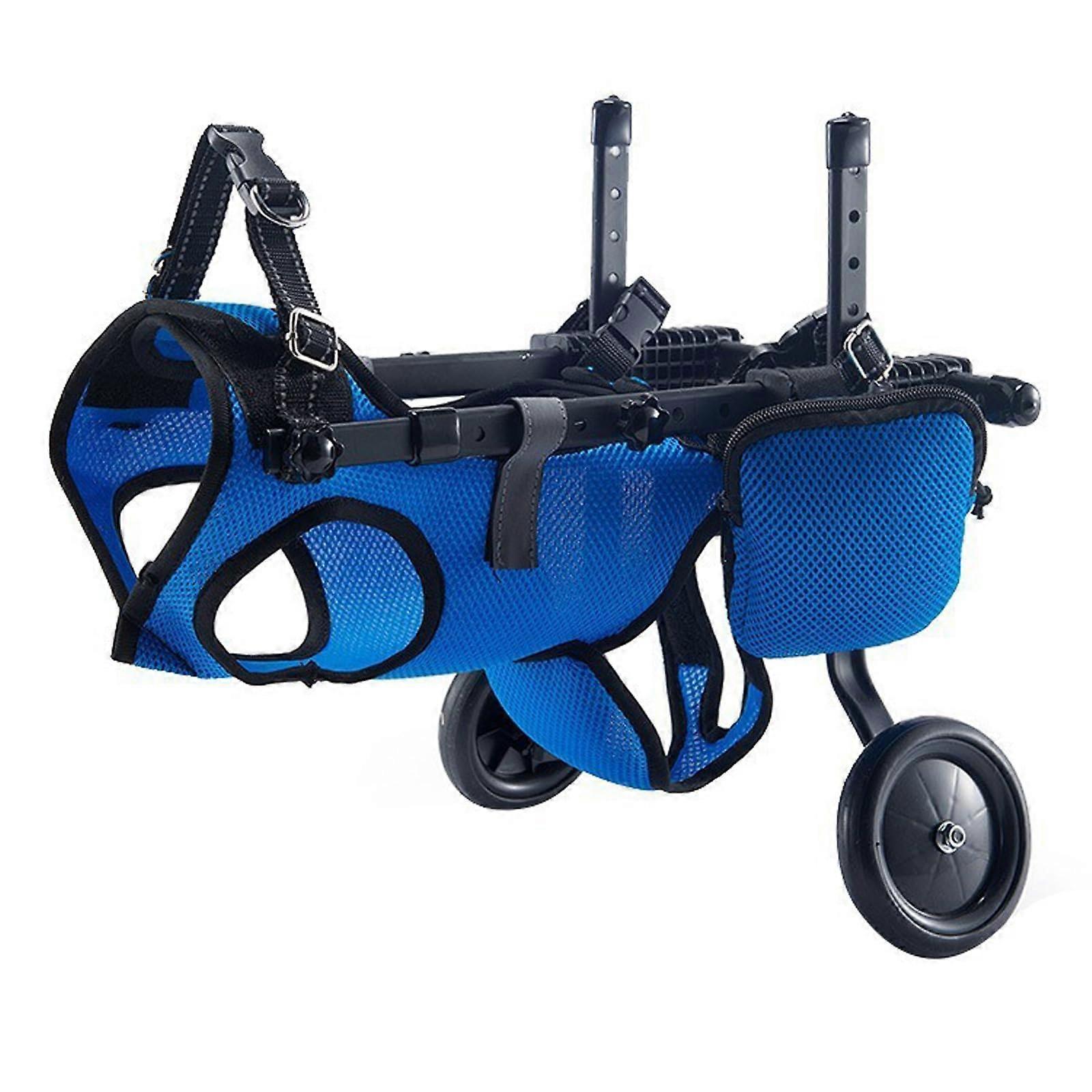 Adjustable Dog Wheelchair for Rear Legs, 2-Wheel Pet Trolley for Cats and Dogs, Blue, S Size, Hind Leg Rehabilitation