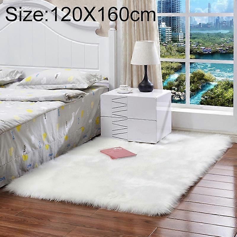 Luxury Rectangle Square Soft Artificial Wool Sheepskin Fluffy Rug Fur Carpet 120x160cm