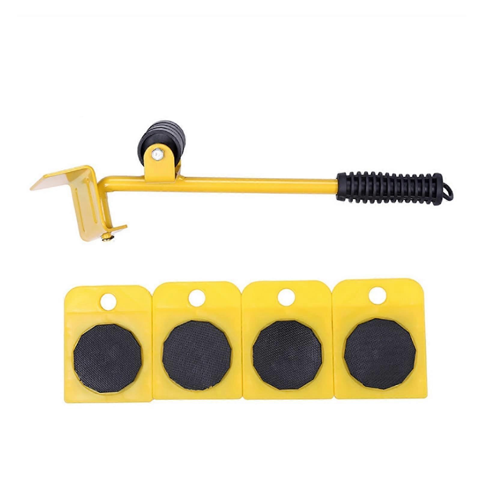 Furniture Mover Wheeled Tool Set Pack Of 5 Multicolor 34x8.5 Cm With Pry Bar And Pulleys