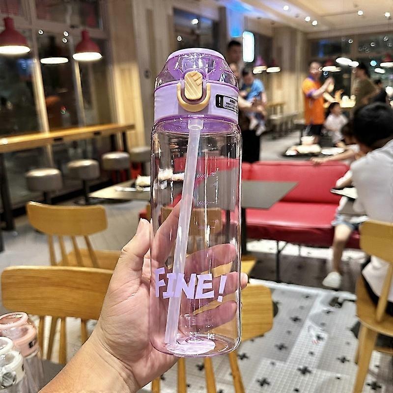 Portable Large Capacity Plastic Cups 800ml Purple
