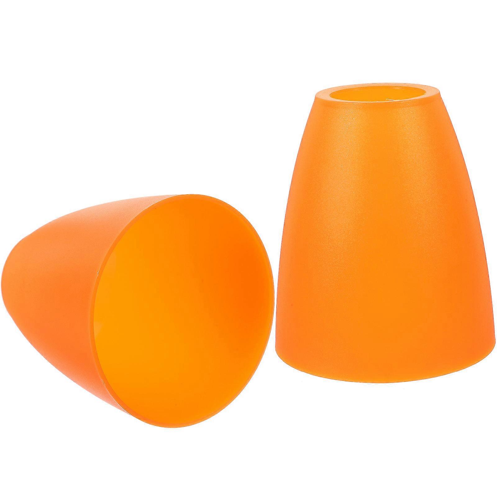Small Lamp Shades Ceiling Light Diffusion 42mm Opening Orange Plastic 2Pcs For Dining Room