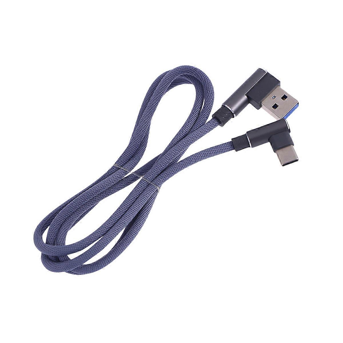 Braided Type C USB Cable Right Angle Fast Charging Durable Jacket Flexible Sync Charger for Note and More
