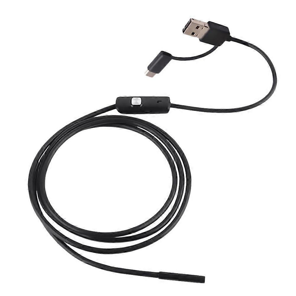 Waterproof Inspection Camera Compatible for Android Phones with 3 in 1 Interface Black plastic 2m