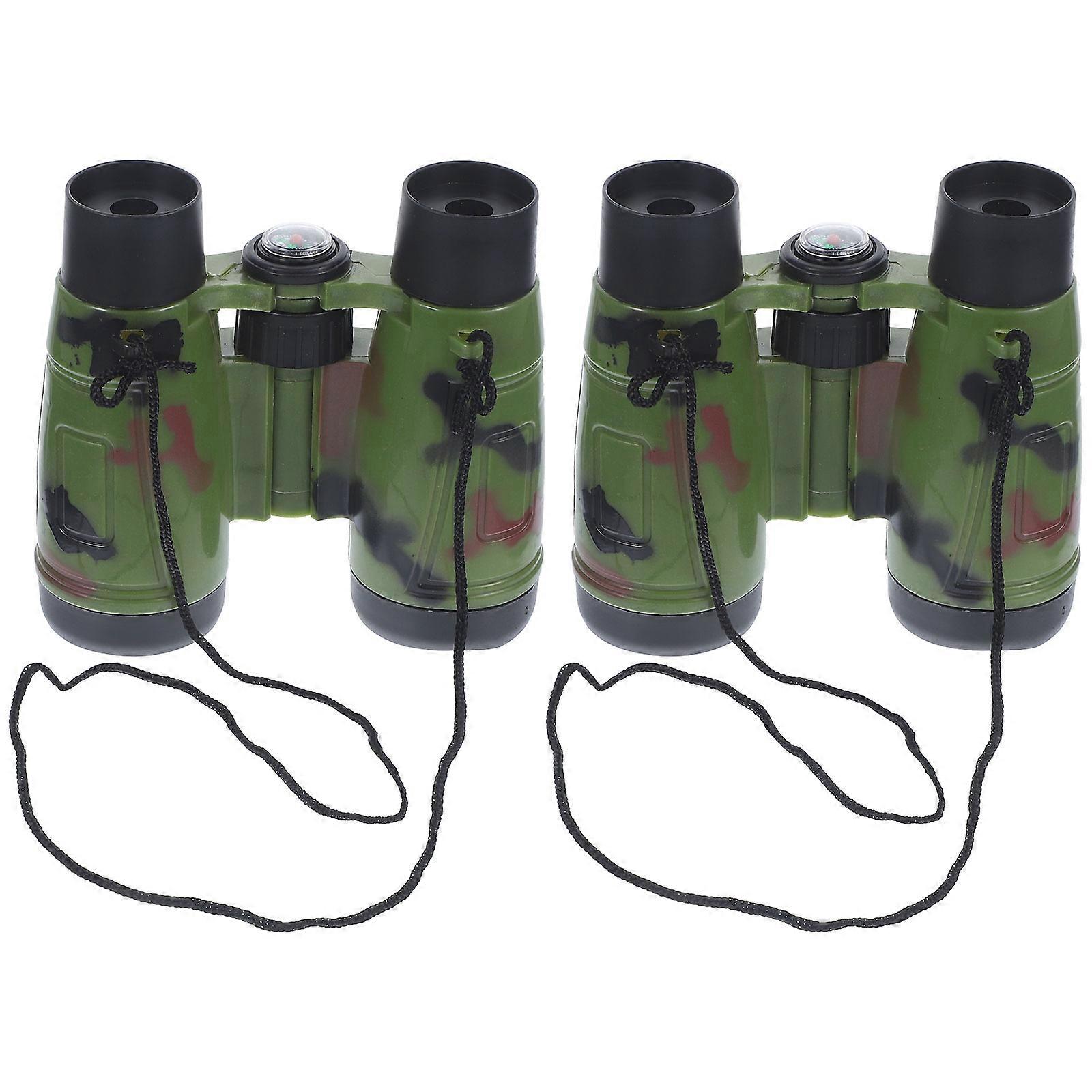 Adorable Kids Binocular with Long Rope for Outdoor Play Portable ABS Material Camouflage Color