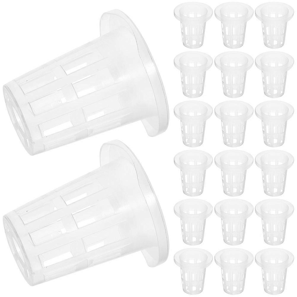 Net Pots for Hydroponics 100Pcs White Plastic Nursery Pots for Planting with Root-Friendly Structure