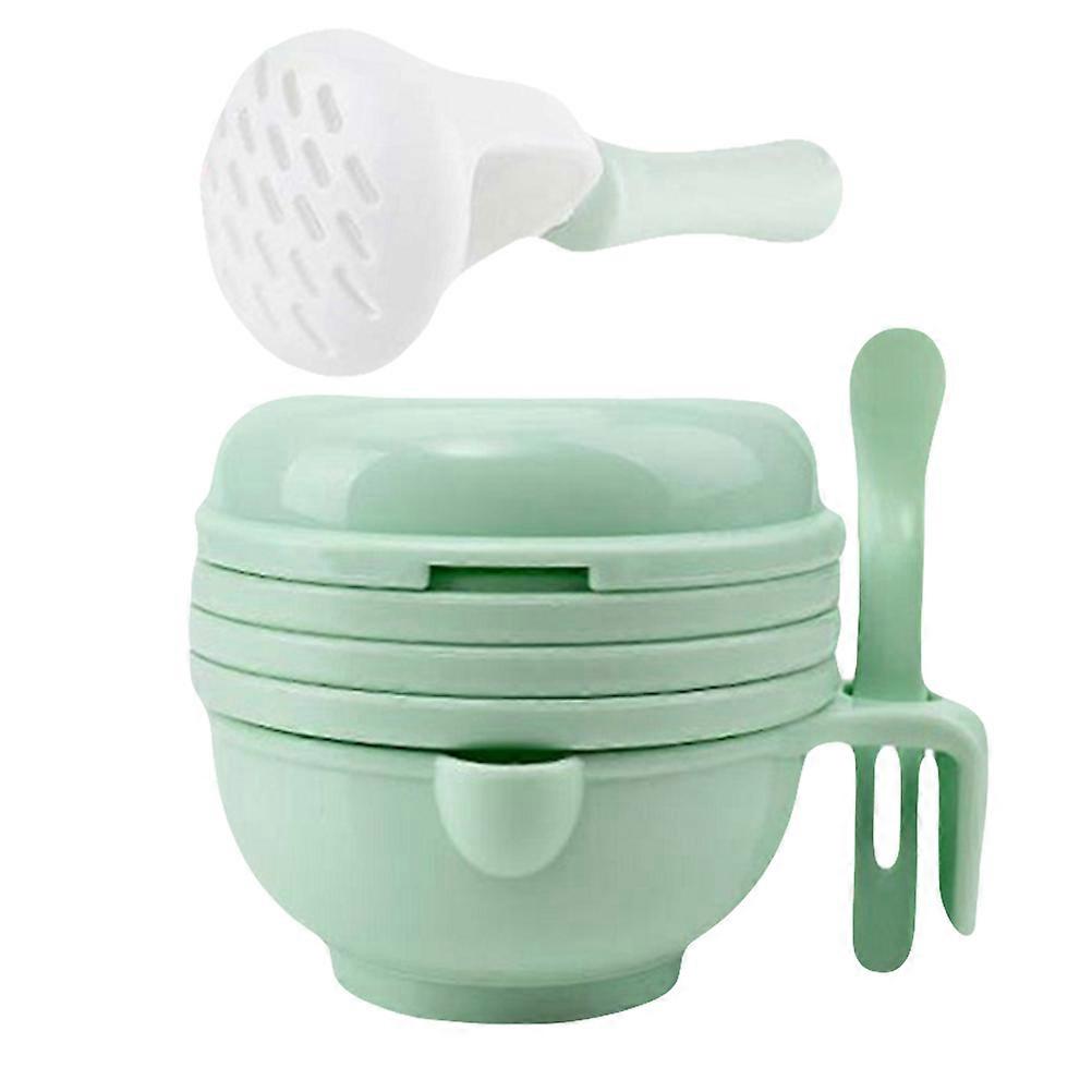 Multifunctional Baby Food Grinding Bowl made of Safe PP Material for Easy Storage and Use Green Compact Size