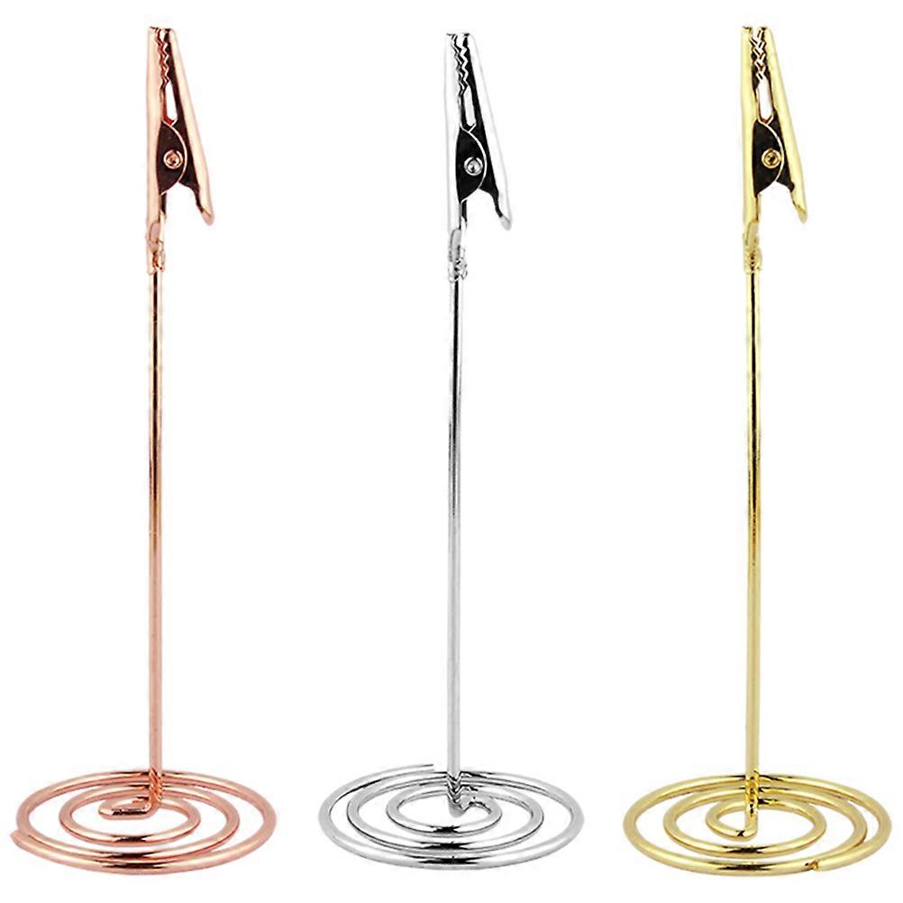 Table Sign Holders Sturdy Place Card Holder Rose Gold 11.5x4CM Organize Reception Table 3Pcs