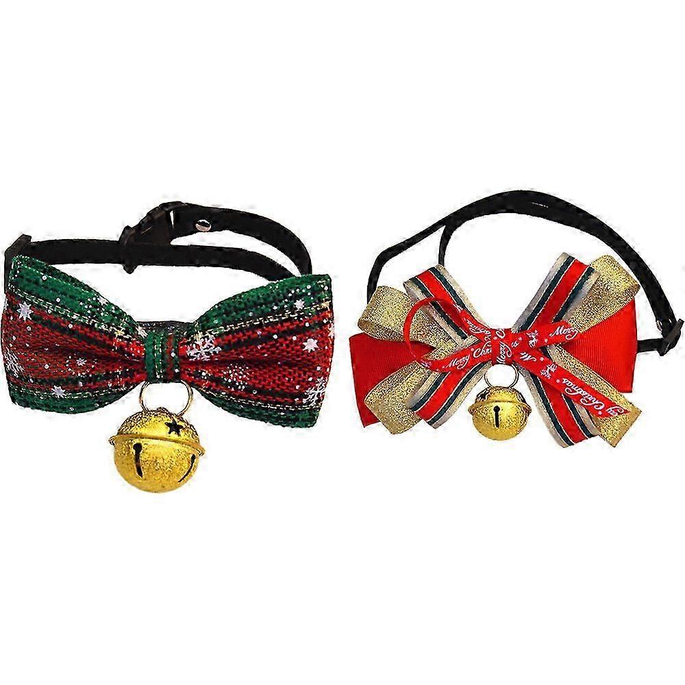 Fashion Bow Tie Cat Collar, Polyester Webbing with Silent Slide-On ID Tags, Unisex Pet Accessory