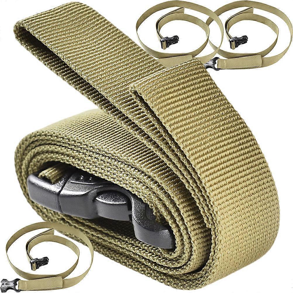 Lashing Straps With Buckles Packing Straps For Camping Supplies Khaki Flat Style Quick Release Buckle 4Set