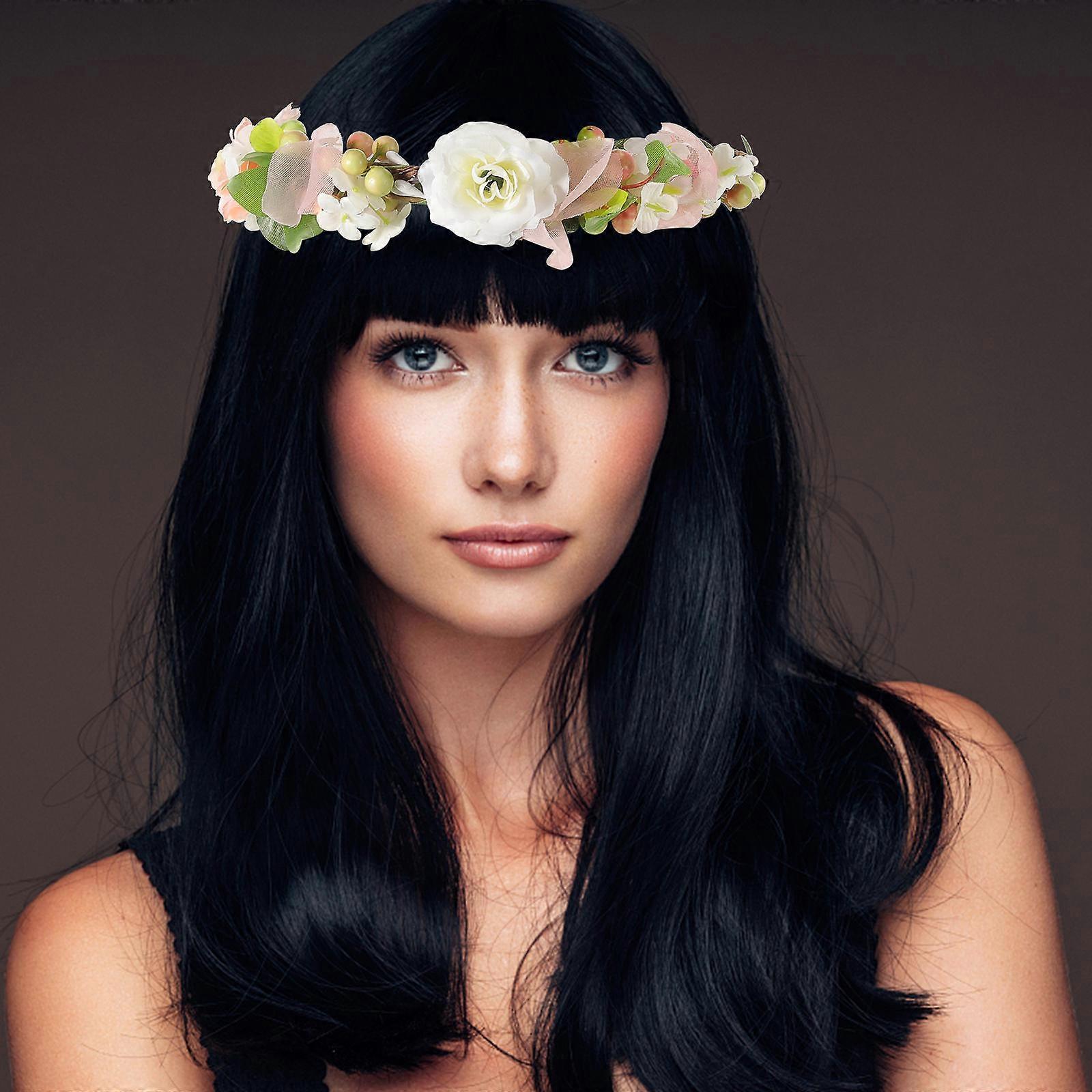 花冠ヘッドバンドブライダルウェディングヘアアクセサリー装飾用マルチカラークロス調整可能なサイズはほとんどの頭にフィットします