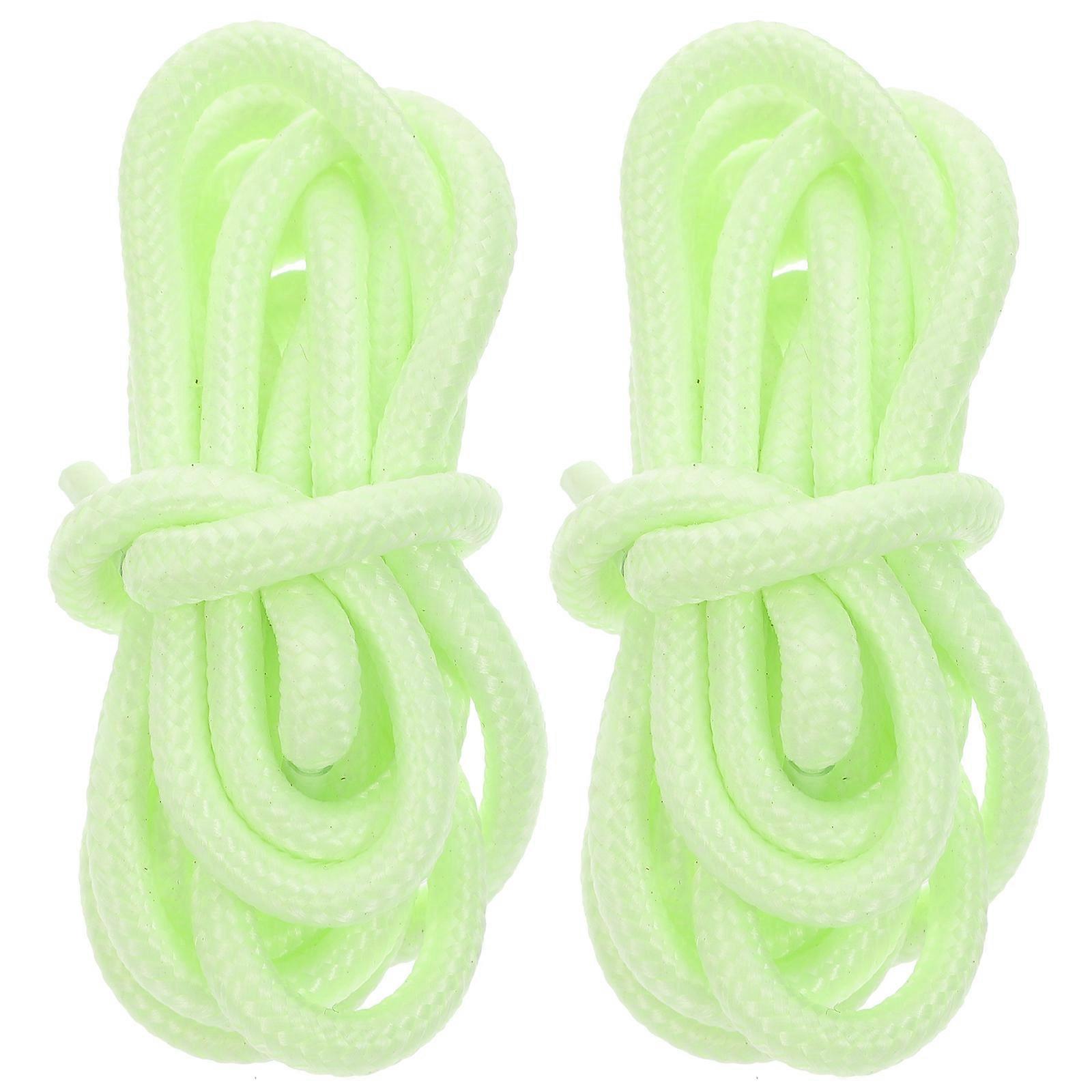 1 Pair Reflective Glow in the Dark Shoelace with Plastic Tube Light Green