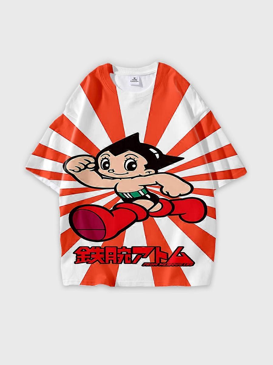 T-shirt girocollo Cartoon Role Pattern manica corta sciolta D821