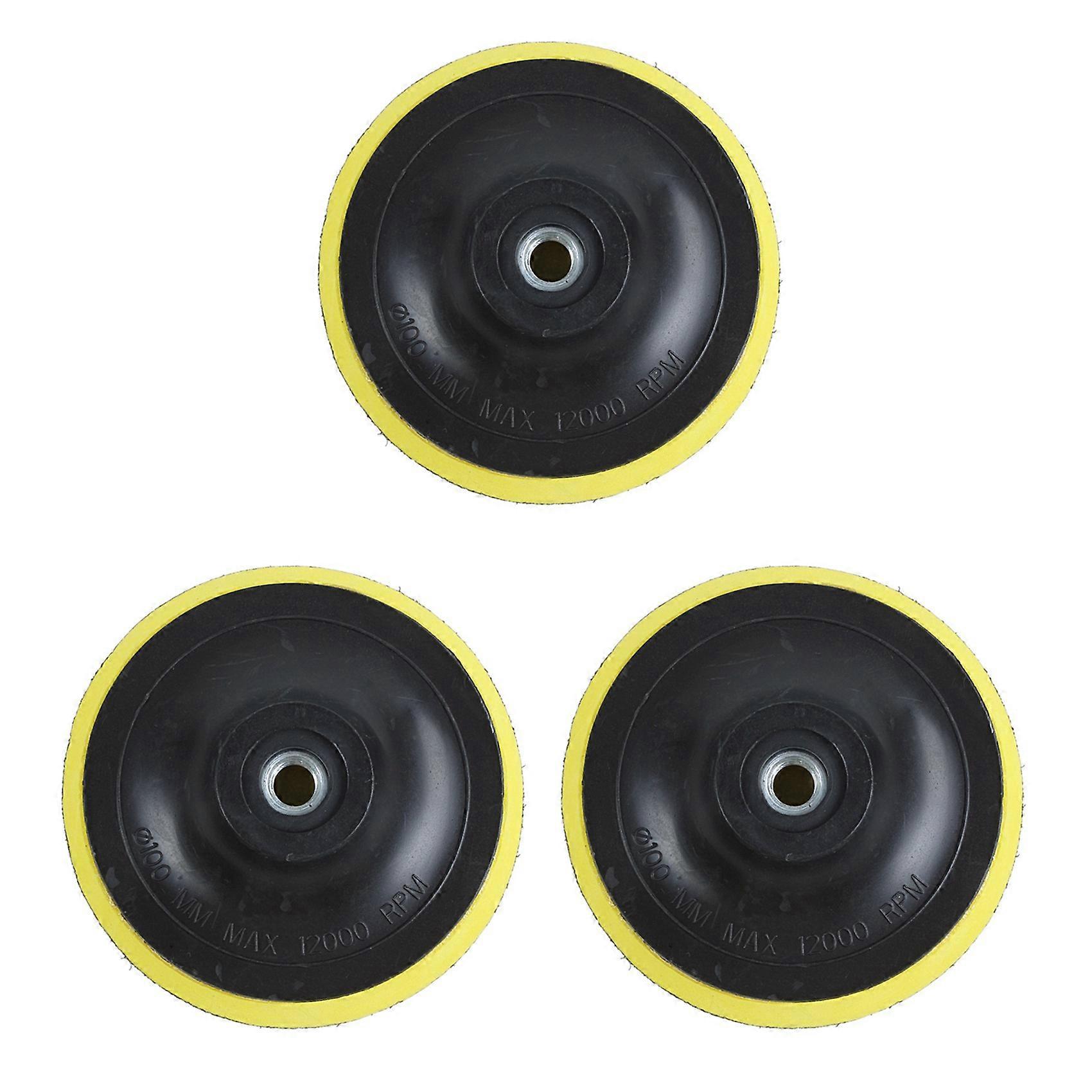 3X Angle Grinder Sanding Polishing Hook and Loop Backing Pad 4 inch Dia