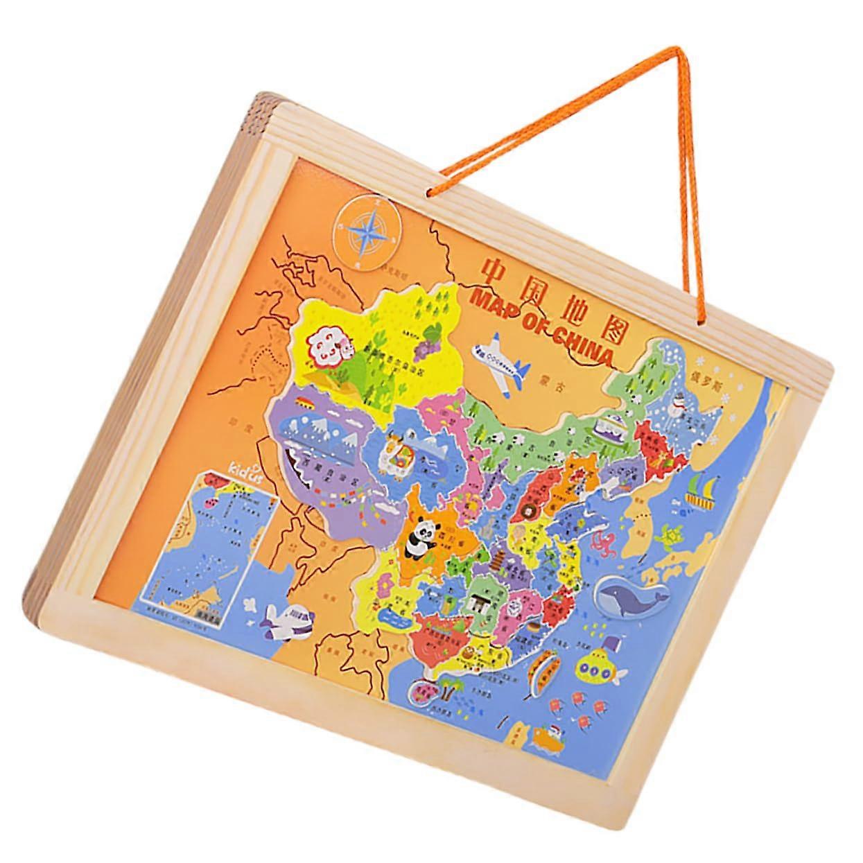 China Map Puzzle for Interactive Learning, Hand-Eye Coordination, Family Activities, and Knowledge of Political Regions
