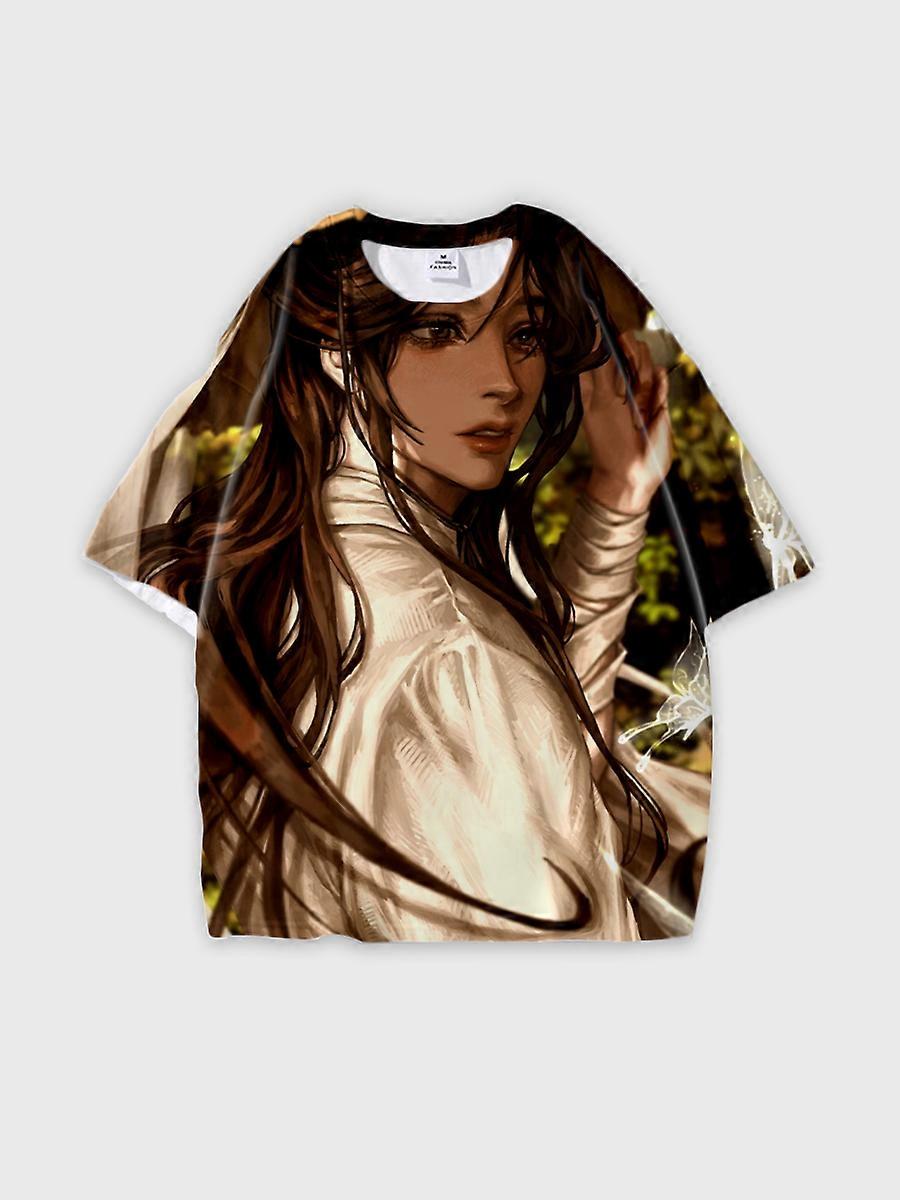 T-shirt round neck Role Pattern loose short sleeve E860